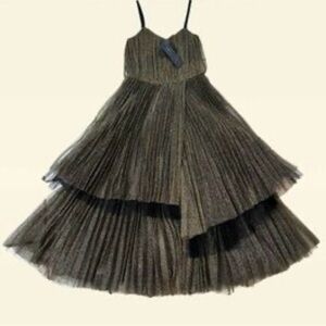 Marc by Marc Jacobs Gold & Black Tulle Party Dress Size 4 Special Occasion NWT